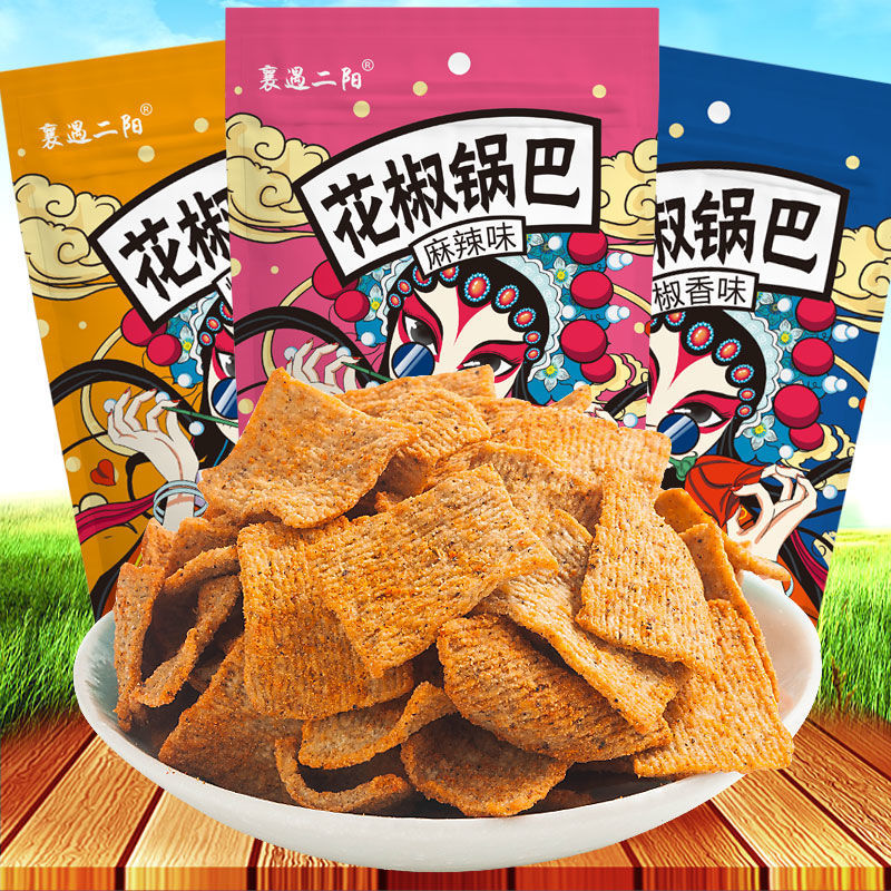 网红麻辣解馋花椒锅巴108g*4袋