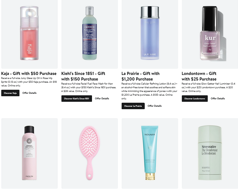 Nordstrom full size beauty gifts with purchase