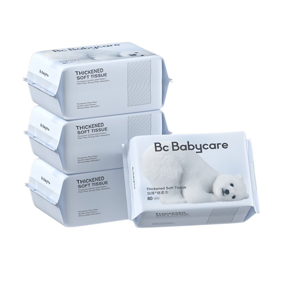 babycare婴儿绵柔巾80抽*4包