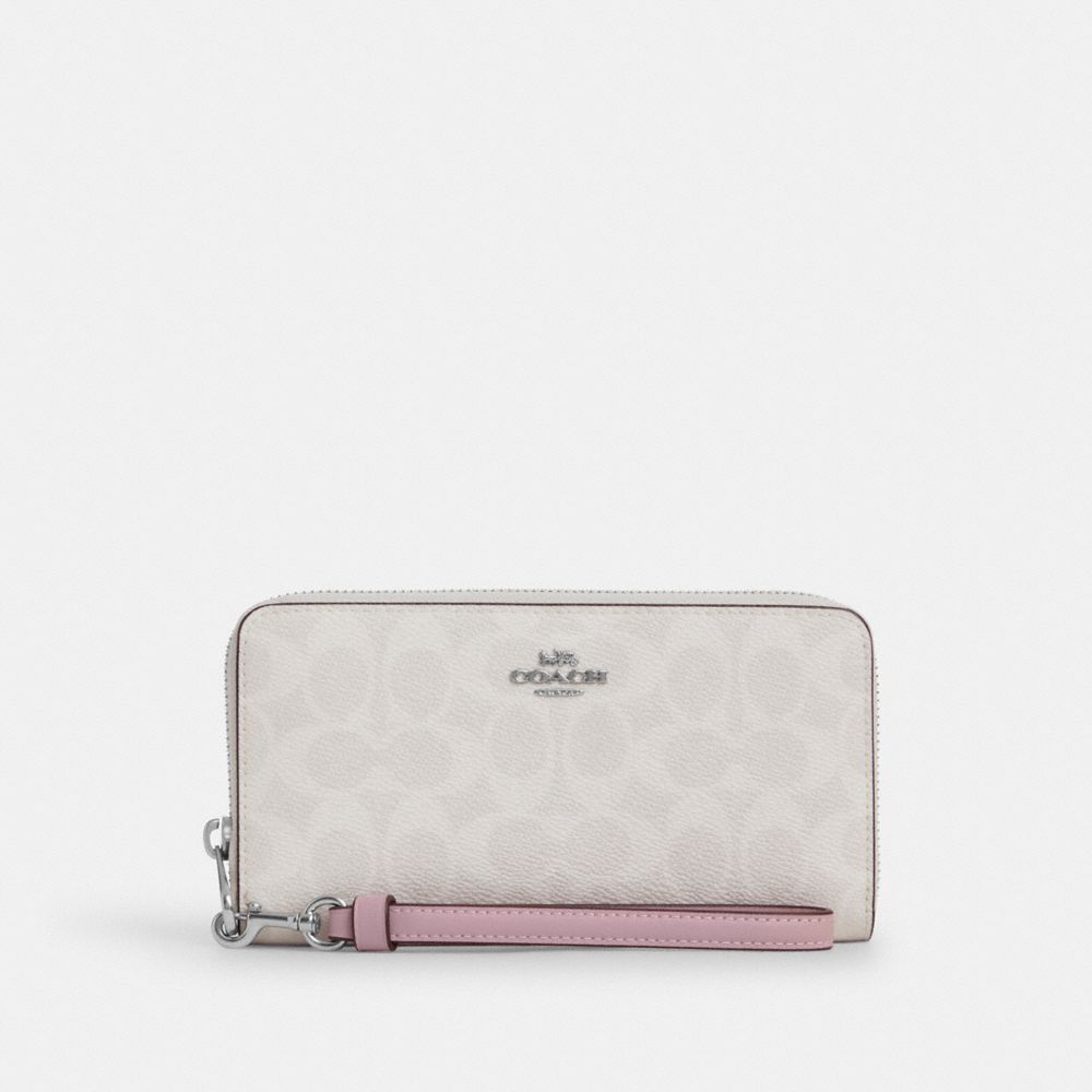 coach long zip around wallet in signature canvas CW778-SVY2M