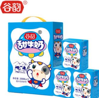 26.9元包邮！谷韵 甜牛奶200ml*12盒