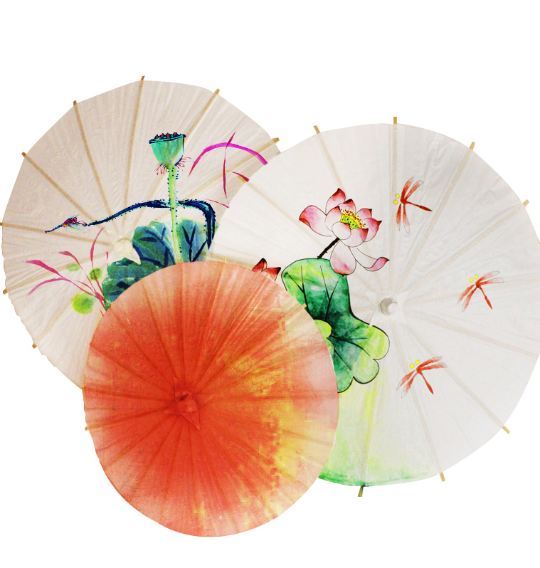 空白油纸伞diy幼儿园手工材料包