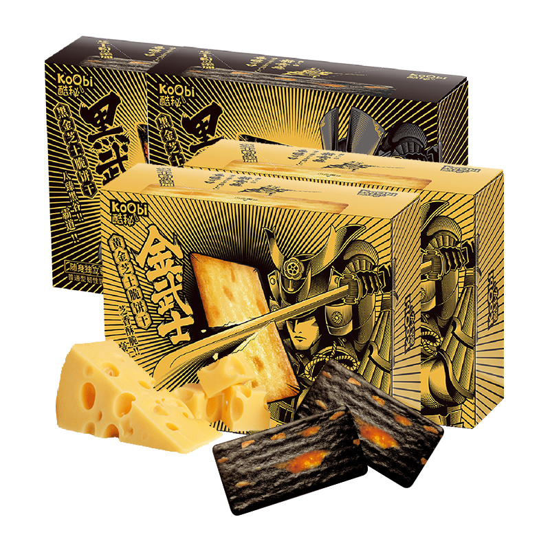 酷秘岩烧芝士脆薄饼干108g×4盒