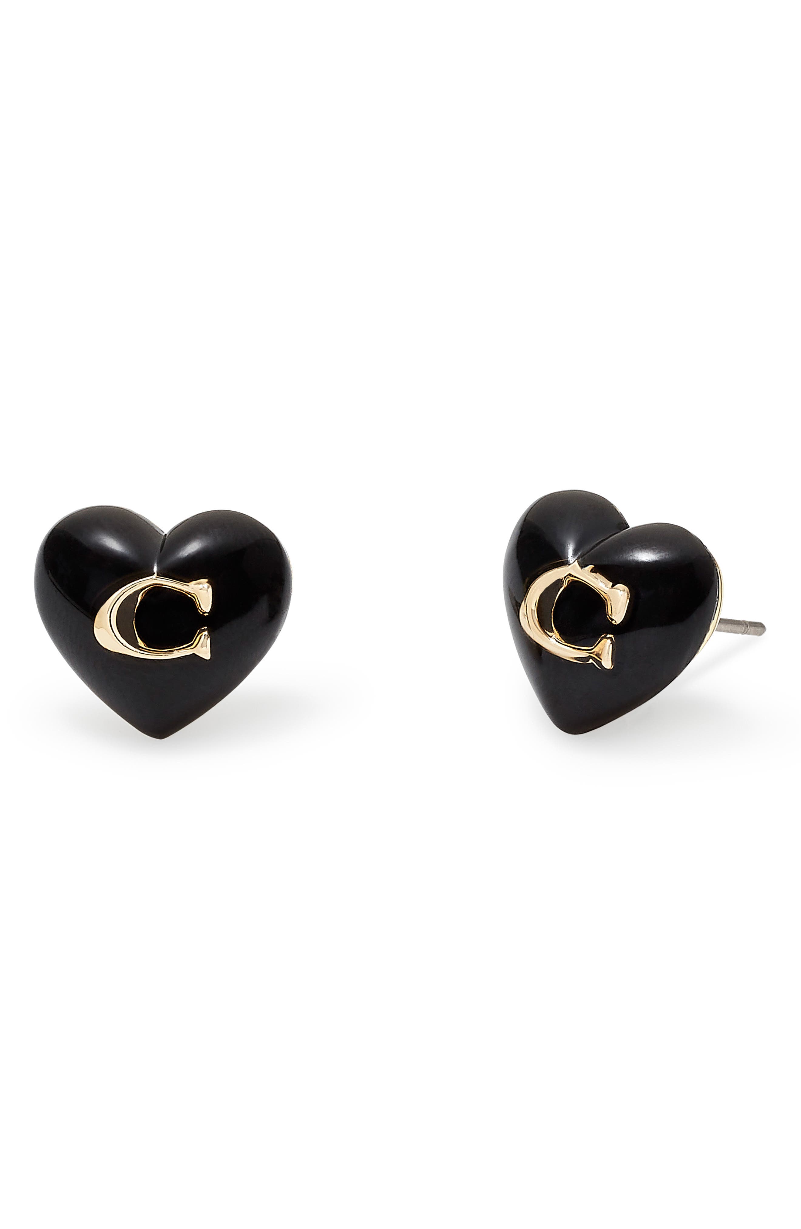 COACH Resin Heart Stud Earrings