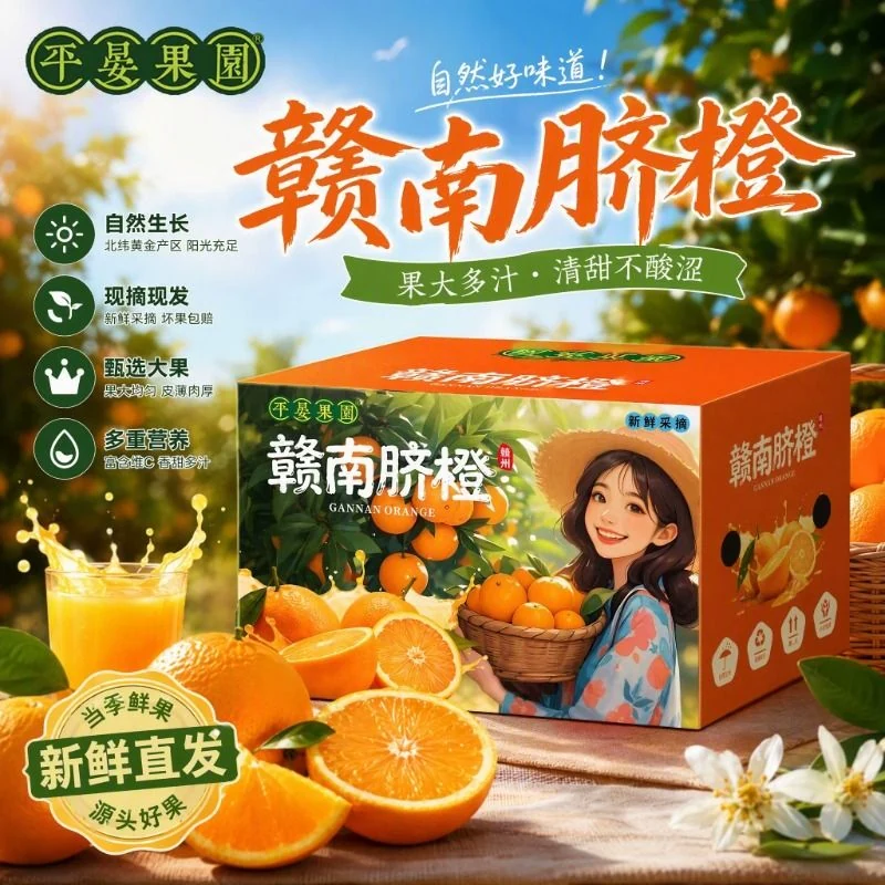 平晏果园正宗江西赣南脐橙当季现摘手剥橙子孕妇新鲜水果批发直发