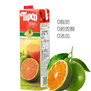 16元！泰宝 100%鲜榨青橙汁1L*2件