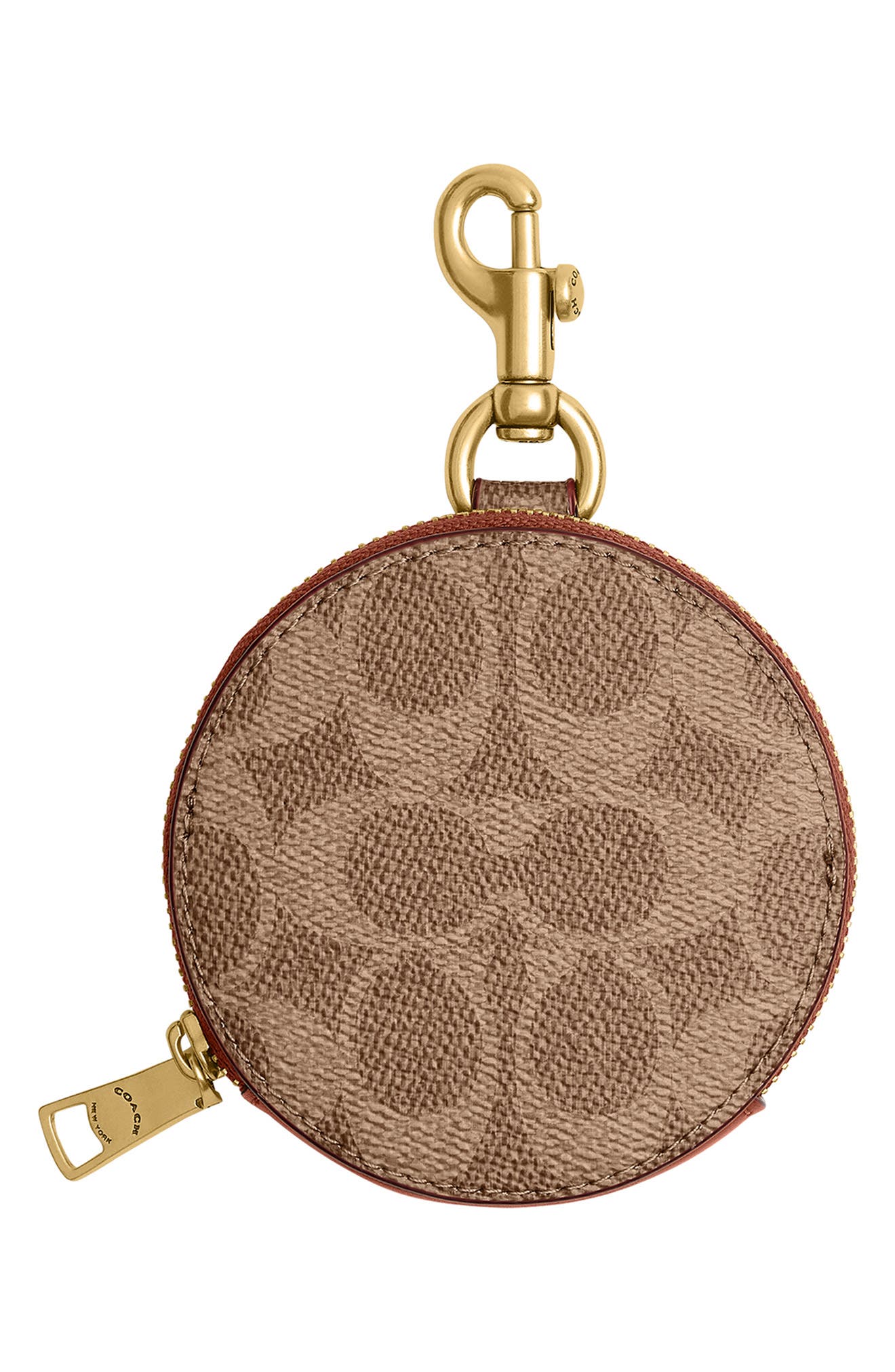 COACH Signature Canvas Coin Purse Bag Charm