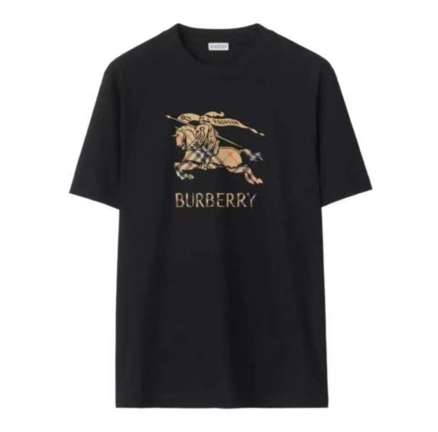 Burberry男款黑色马术T恤5折特惠