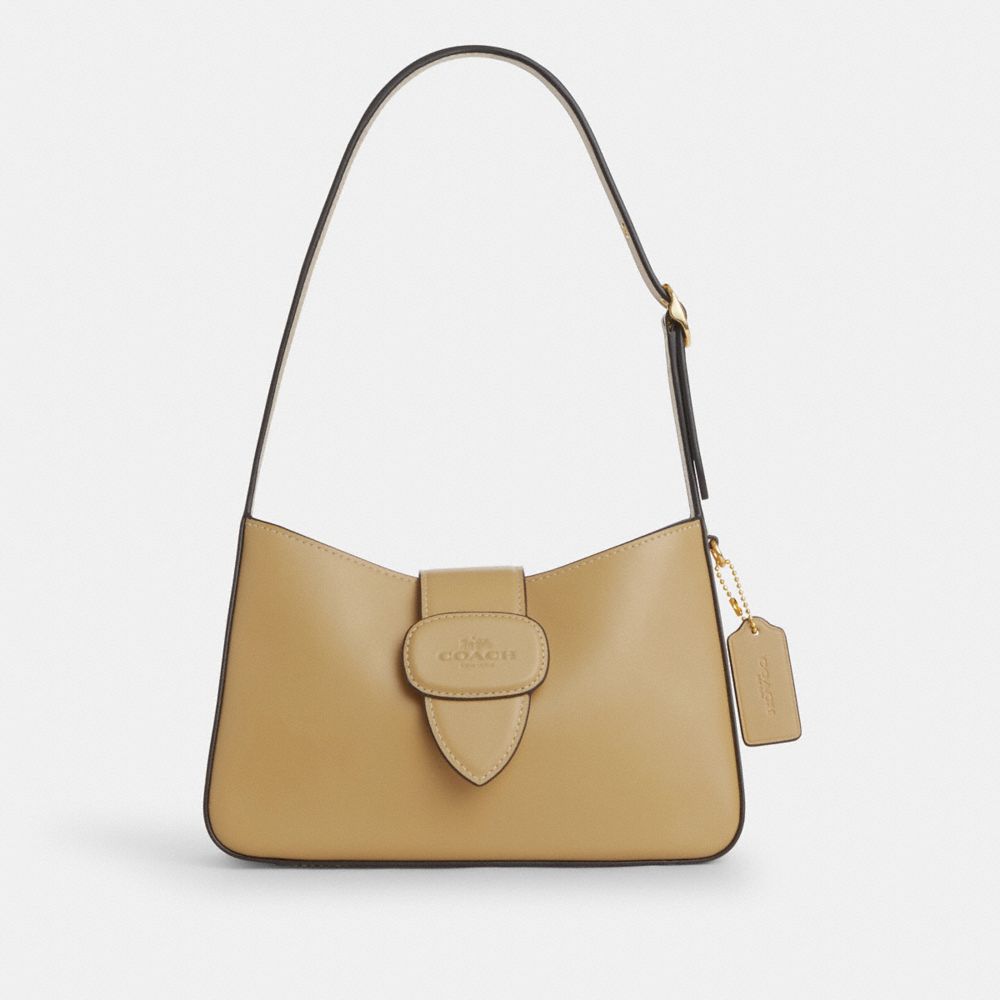 coach eliza shoulder bag with leather covered closure