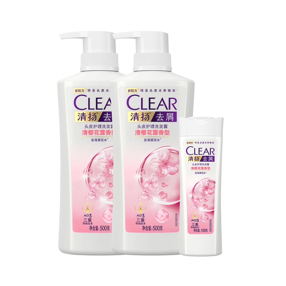【清扬】清樱花露香水润洗发水共1100g
