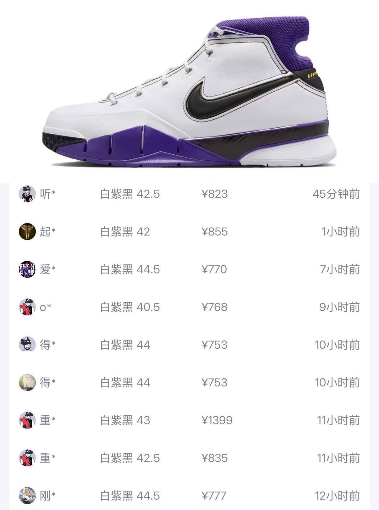 耐克ZK1白紫鞋消费券到手640元，得物售价859元