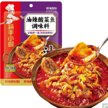 7.23元/件！海底捞 油辣酸菜鱼 调味料 350g（需拍3件 付21.7元包邮）