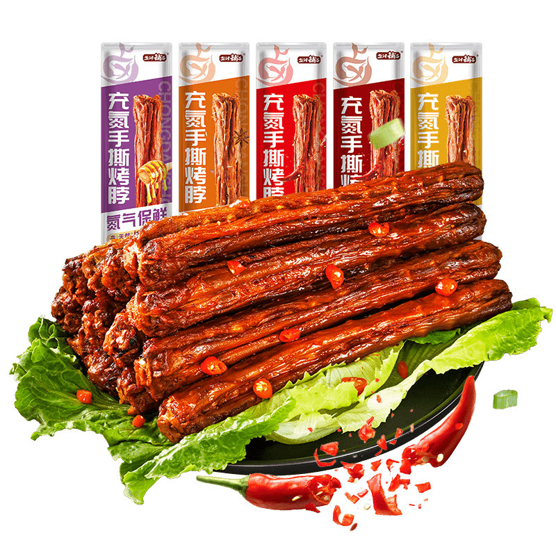 【到手共15根】盐津铺子充氮整根手撕烤脖
