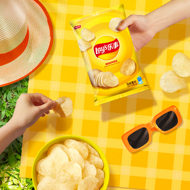 乐事袋装原切薯片5种口味大礼包400g